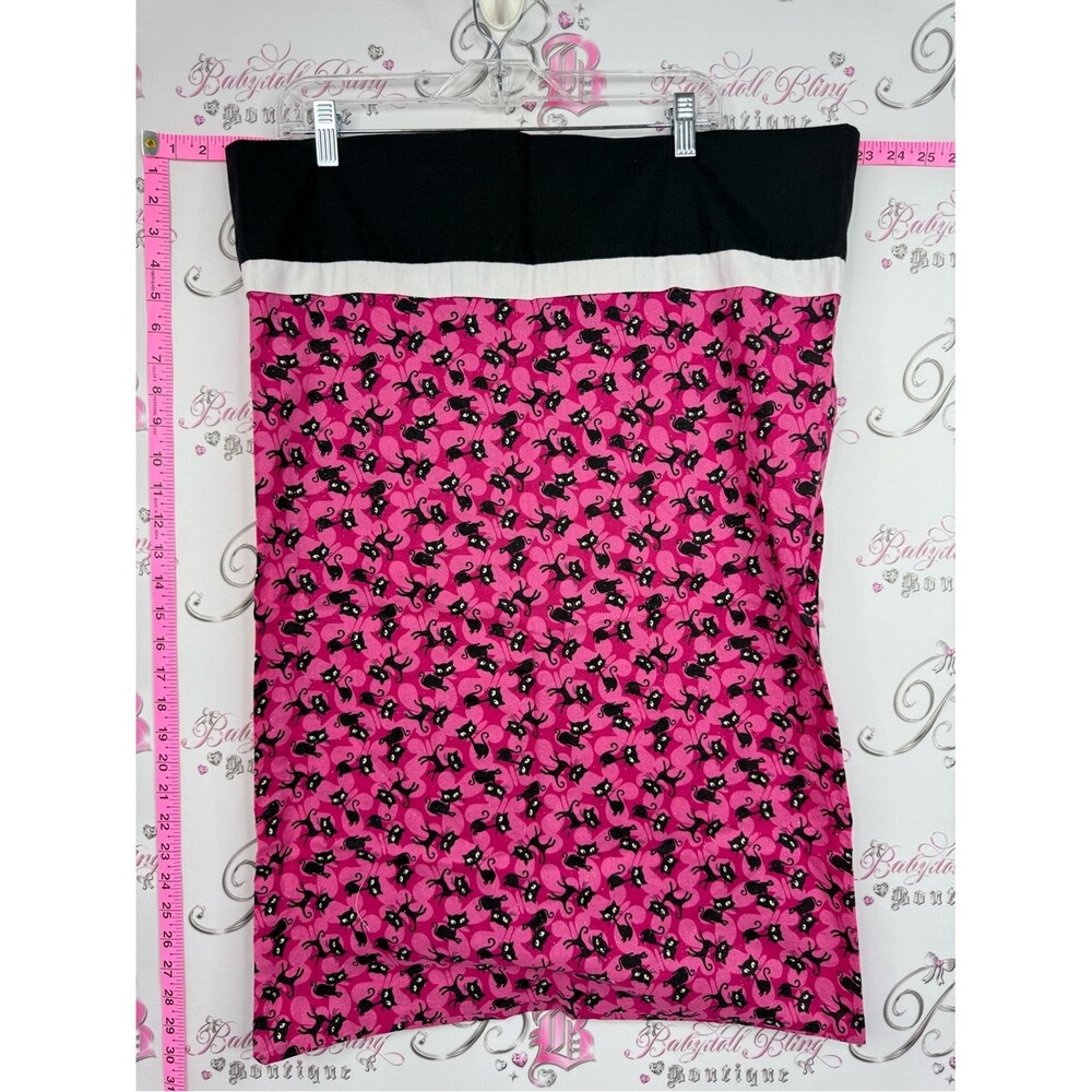 Black & Pink Cat-Print Bedding Pillow Cover - sparkly y2k one case